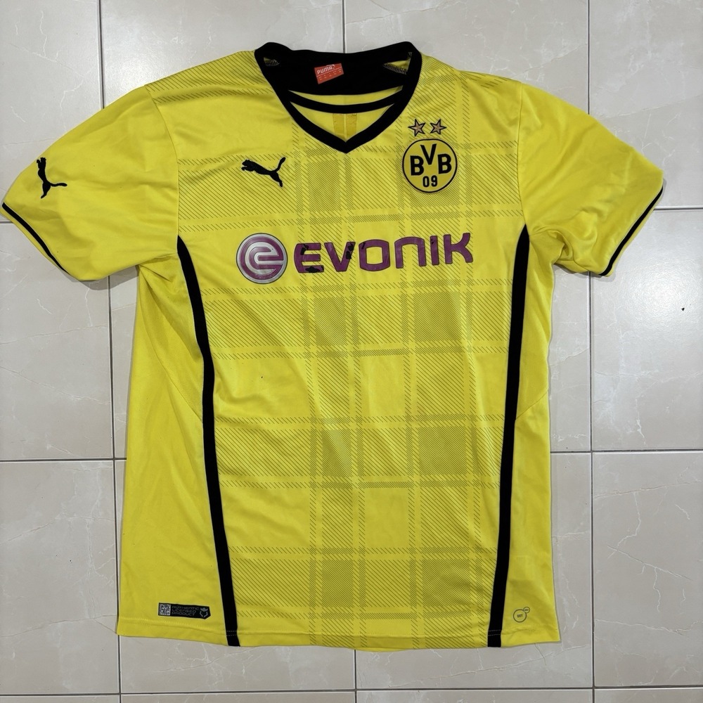 BVB BORUSSIA DORTMUND 2013 YELLOW HOME SHIRT Marco Reus PUMA EVONIK Large